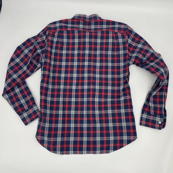 Bonobos Mens Size Medium Red Gingham Plaid Check Button Front Shirt Slim Fit - Picture 6 of 6
